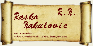 Raško Nakulović vizit kartica